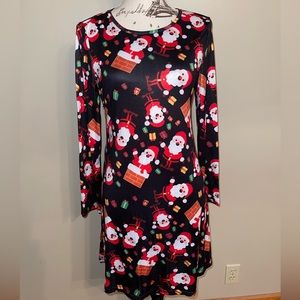 Christmas Chimney Santa, Long Sleeve Dress